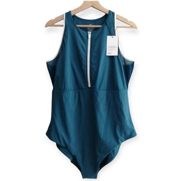 NWT Knix Plus Size High Energy One Piece Swim Bathing Suit Tidepool Blue XXXXL - Picture 16 of 16